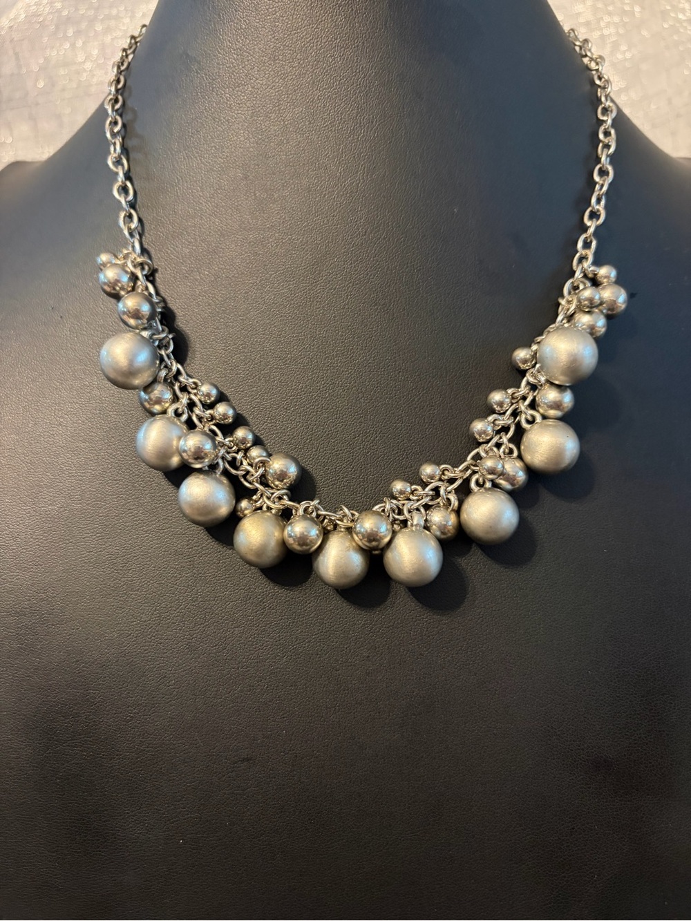 Lia Sophia Silver-Tone Beaded Statement Necklace - Women Jewelry